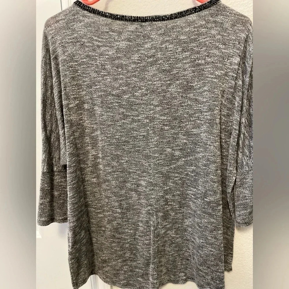 Juicy Couture women’s  Y2K grey V-neck beaded top size M - Picture 3 of 3